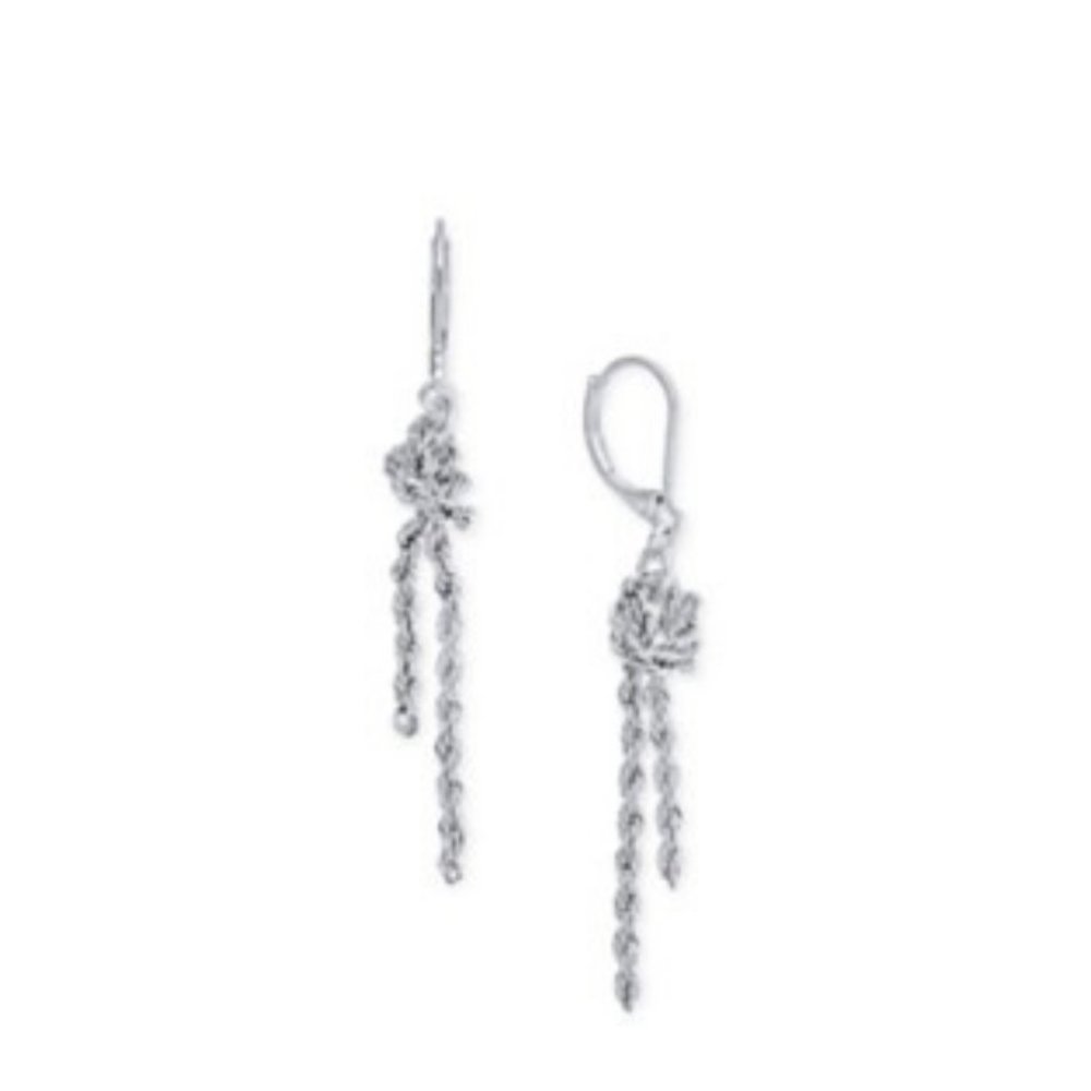 Charter Club Silvertone Knotted Chain Drop Earrings,